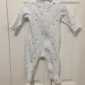 White Zipper sleeper. Footies